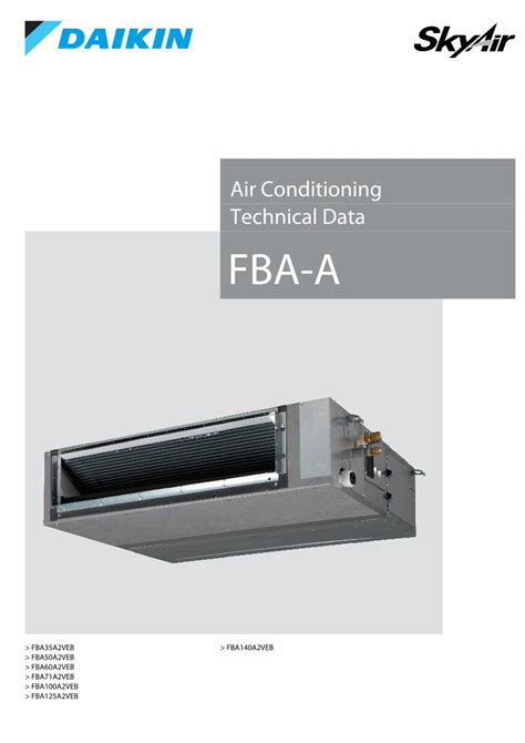 PDF Air Conditioning Technical Data FBA A Daikin 8 R32 Indoor Units