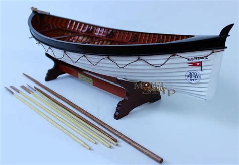 Titanics Lifeboat 24 Clinker Hull Handmade Wooden Row Boat Model