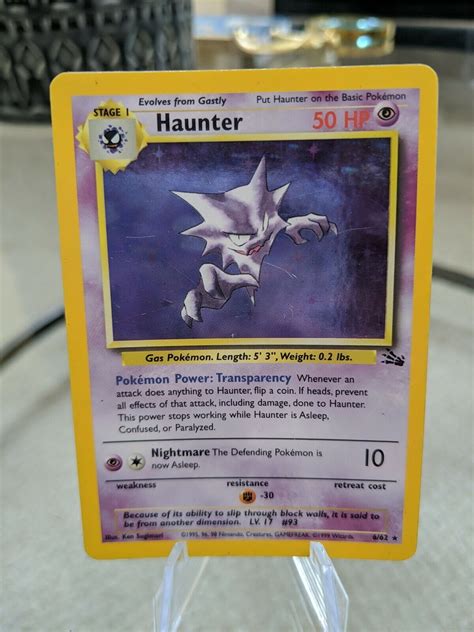 Mavin Haunter 662 Holo Rare Fossil Set Pokemon Card Mp