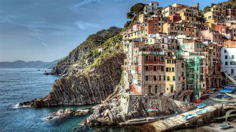 Hd Wallpaper Italy Landscape City House Building Colorful Water
