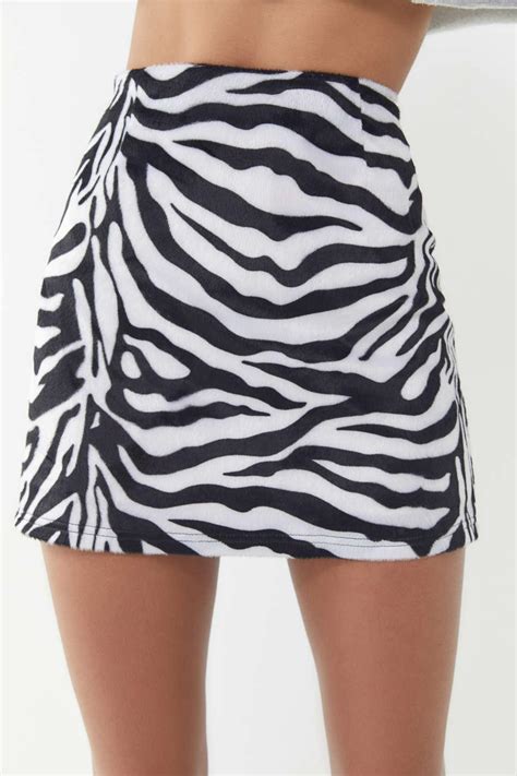 Lyst Urban Outfitters Uo Zebra Print Fleece Mini Skirt