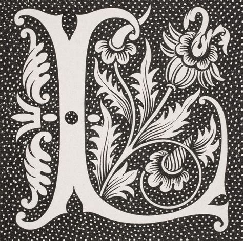 Decorative Capital Letter L Drawing By Vintage Design Pics Pixels