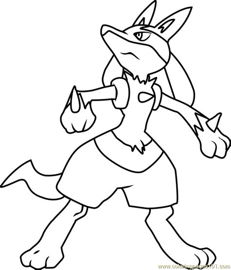 Lucario Pokemon Coloring Page Free Pok Mon Coloring Pages