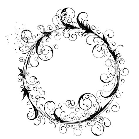 Flowers Ornamental Beautiful And Circle Design Element Silhouette In