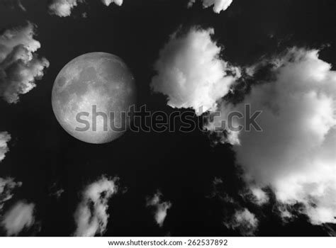 Moon Night Sky Clouds Elements This Stock Illustration 262537892