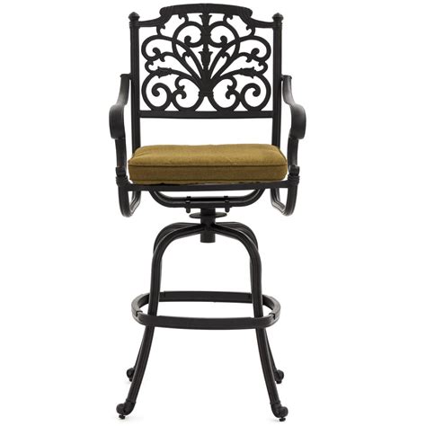 Evangeline Cast Aluminum Patio Swivel Bar Stool By Lakeview Outdoor