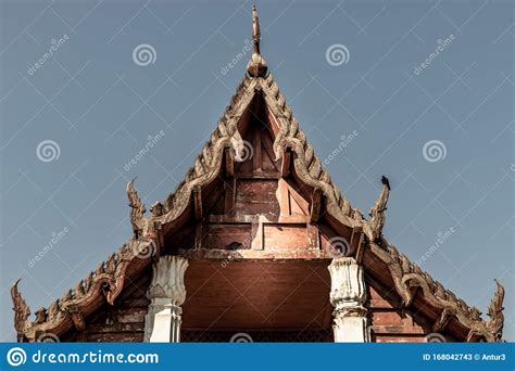 Beautiful Architecture Of Old Wooden Roof At Chapel At