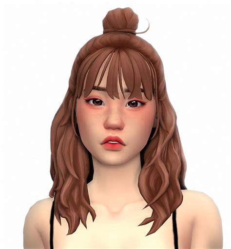 Ts4 Community Finds Simandy Well Hi Hey Look I Literally Made Bangs Sims Sims Hair