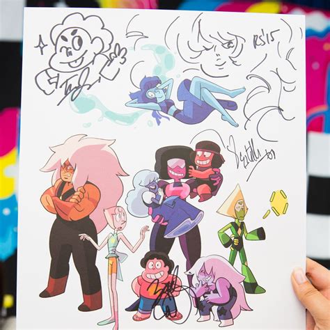 autographed poster steven universe art book perla steven universe steven universe drawing