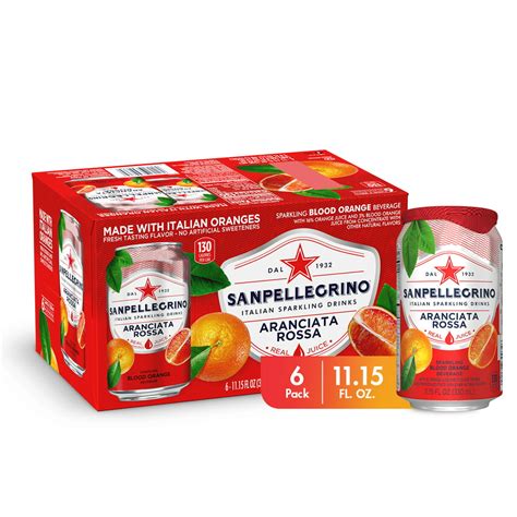 Sanpellegrino Blood Orange Italian Sparkling Drinks 1115 Fl Oz Cans