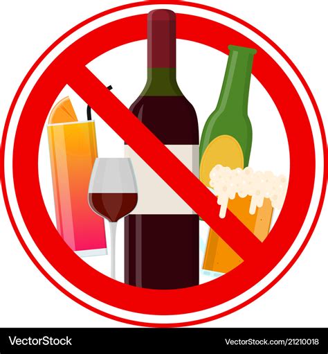 No Alcohol Sign Royalty Free Vector Image Vectorstock