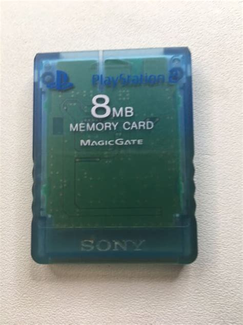 Official Genuine Oem Sony Playstation 2 Ps2 Memory Card Clear Blue 8mb