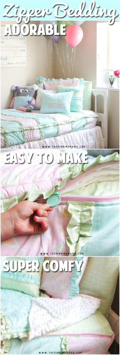 Diy zipper bedding • mid century mom. The SECRET to Kids Perfectly Making the Bed Every Day ...