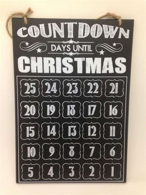 Countdown To Christmas Calendar Chalkboard
