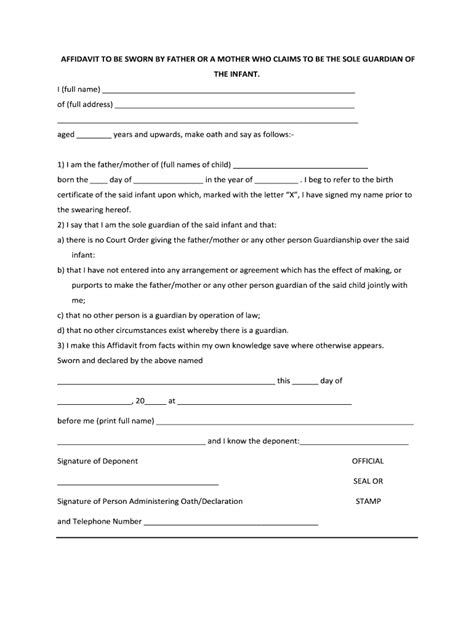 Affidavit Of Guardianship Fill Out And Sign Printable Pdf Template
