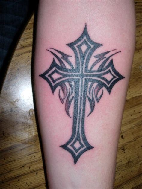 Tribal Cross On The Forearm Slightly Modified From Another Design