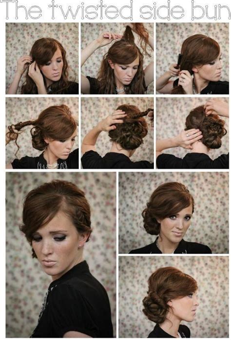 Twisted Side Bun Updo Hairstyles Tutorial Popular Haircuts
