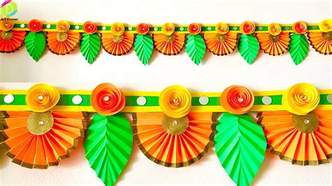 Homemade Toran For Diwali Diwali Decoration Ideas Easy Toran Design