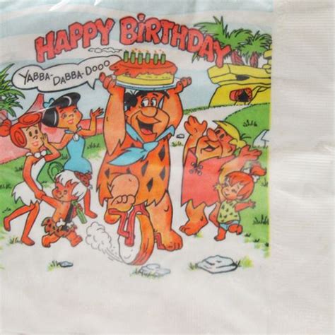 Flintstones Vintage Happy Birthday Lunch Napkins 20ct Vintage