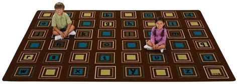 In general, dark carpets this type of carpeting is lower to the ground and the fibers are often close together. Natures Colors Literacy Squares Classroom Rug 6' x 9 ...