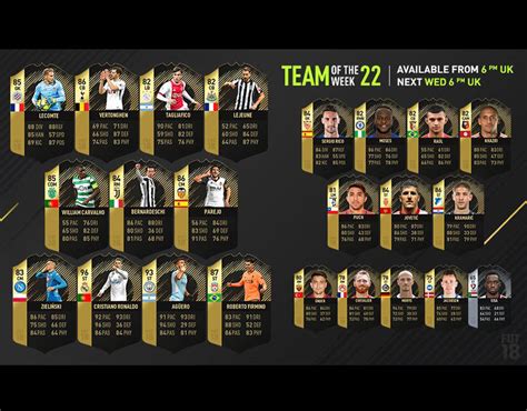 Sterling claimed four different cards on fifa 21, and you could expect to see some similar items on fifa 22. FIFA 18 TOTW 22 confirmed: FUT Team of the Week revealed ...