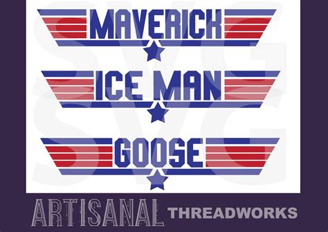 Top Gun Font Svg Cutting Files Maverick Ice Man Goose