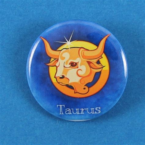 Taurus Zodiac Symbol Pin Back Button Horoscope Astrologie