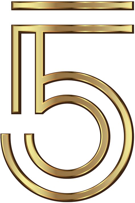 Number Five Golden Png Clip Art Image Gallery Yopriceville High