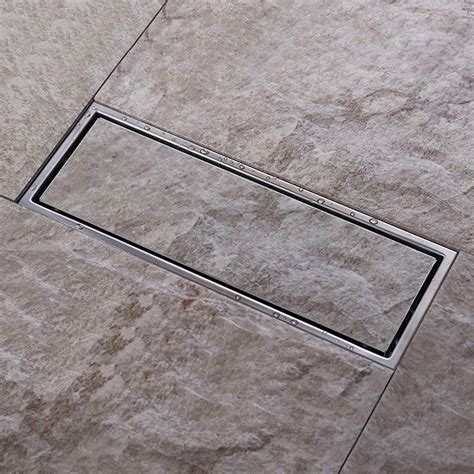 Mm Tile Insert Rectangular Floor Waste Grates Bathroom Shower Drain Invisible Grade