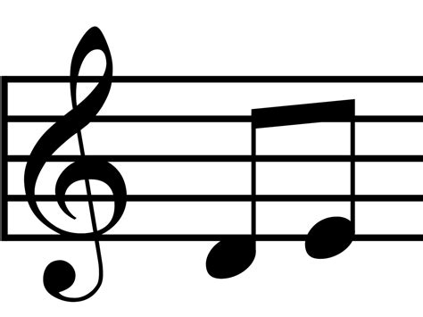 Download Musical Notes Treble Clef And 2 Half Notes Transparent Png