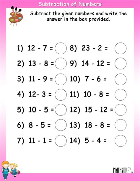 Addition And Subtraction Of Numbers Worksheets