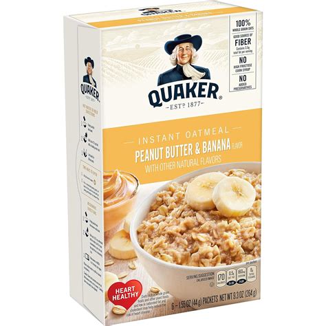 Quaker Instant Oatmeal Peanut Butter And Banana Individual