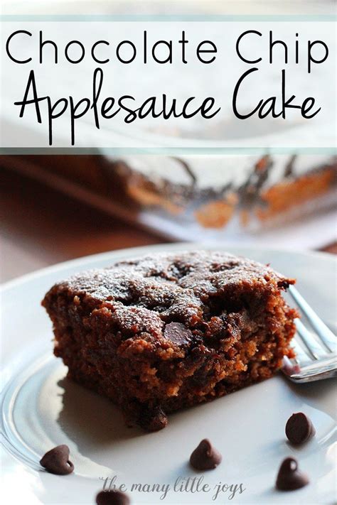 Plenty of chocolate chips give it rich flavor. Easy Chocolate Chip Applesauce Cake | Applesauce cake recipe, Dessert recipes, Chocolate chip cake