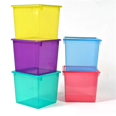 Large Colored Plastic Storage Containers 1299 Clear