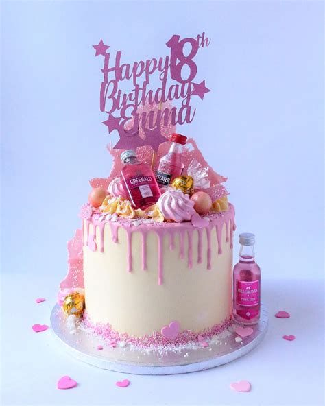 Pink Gin Drip Cake Karens Cakes
