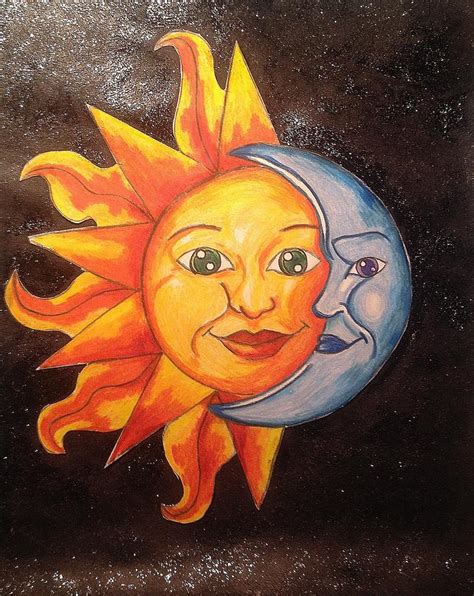 Sun And Moon Together Art