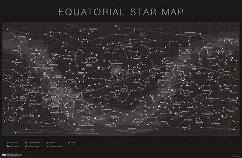 Astrology Equatorial Star Map Premium Poster Prints