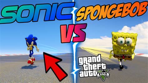 Sonic And Spongebob Race In Gta 5 Gta 5 Mods Youtube