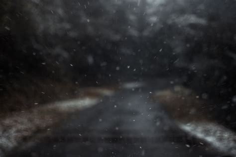 Hd Wallpaper Bokeh Blur Background Snow Ice Road Dark