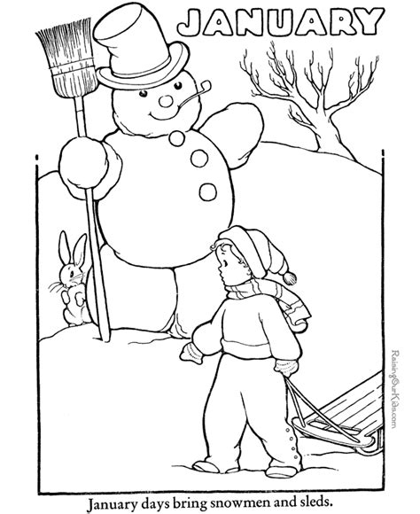 January Coloring Page