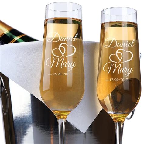 a set of 2 wedding wine glasses personalized name drinking glass lover ts champagne wine