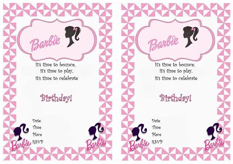 Barbie Birthday Invitations Templates Free Feqturd