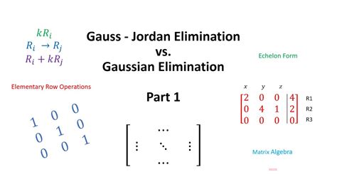 Gaussian And Gauss Jordan Elimination Part 1 Youtube