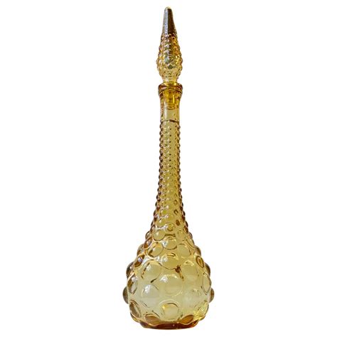 Tall Empoli Amber Art Glass Decanter At 1stdibs