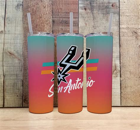 Spurs 20 Oz Skinny Tumbler Wrap Bundle Straight Etsy