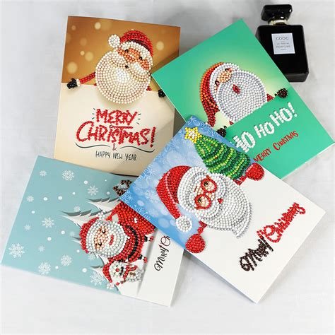 5d Diamond Painting Christmas Cards Diy Special Shaped Diamond Etsy Uk