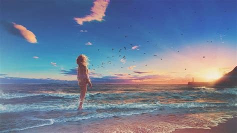 Anime Beach Wallpapers Wallpapers Com