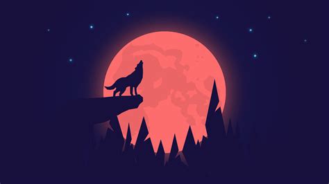 Download Full Moon Night Silhouette Wolf Animal Artistic 4k Ultra Hd