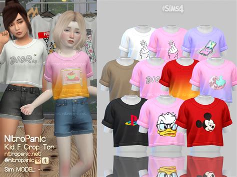 Kid F Crop Top For The Sims 4