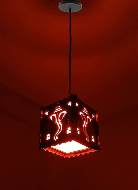 Buy A B Styleart 423 Ganesh Mukh Wooden Ceiling Pendant Lamp Shade